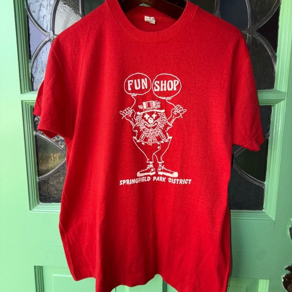 Vintage Springfield Park District Red T-Shirt Single Stitch Sleeve